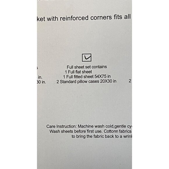 Tree Organic Cotton Full Sheet Set 2000 NEW UNOPENED - Picture 3 of 3